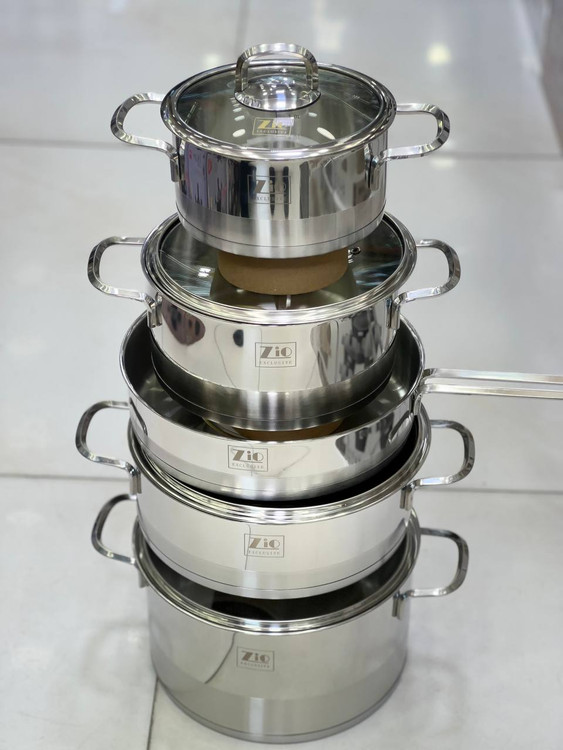 سرویس قابلمه 10 پارچه استیل زیو ترکیه مدل 1320