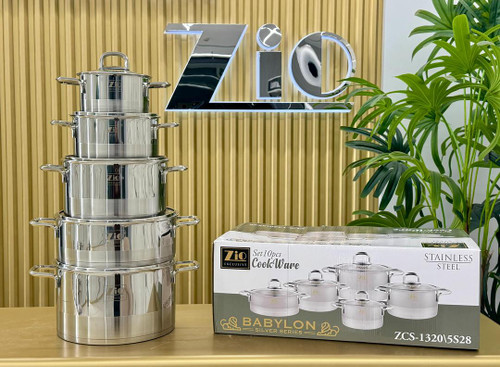 سرویس قابلمه 10 پارچه استیل زیو ترکیه مدل 1320